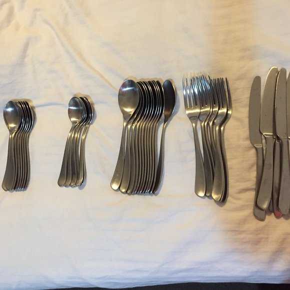 CAMBRIDGE STAINLESS CHINA 41 Pc LOT KNIFE FORK SPOON ASSORTED 3 FULL PLACE+ MORE - Picture 12 of 12